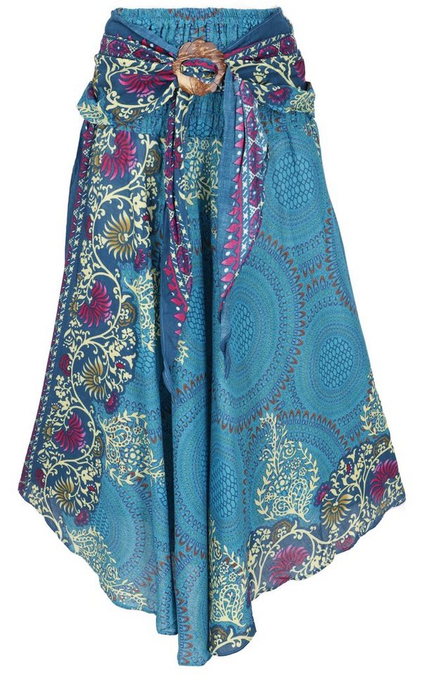 Guru-Shop Minirock Boho Sommerrock, Maxirock Hippie chic - türkis alternative Bekleidung von Guru-Shop