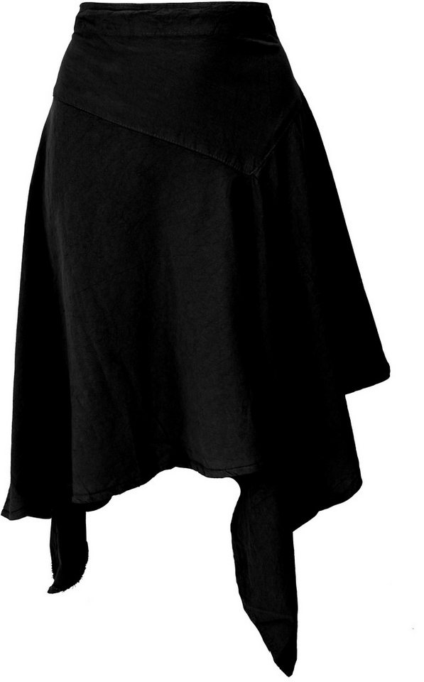 Guru-Shop Minirock Boho Zipfelrock - schwarz alternative Bekleidung von Guru-Shop