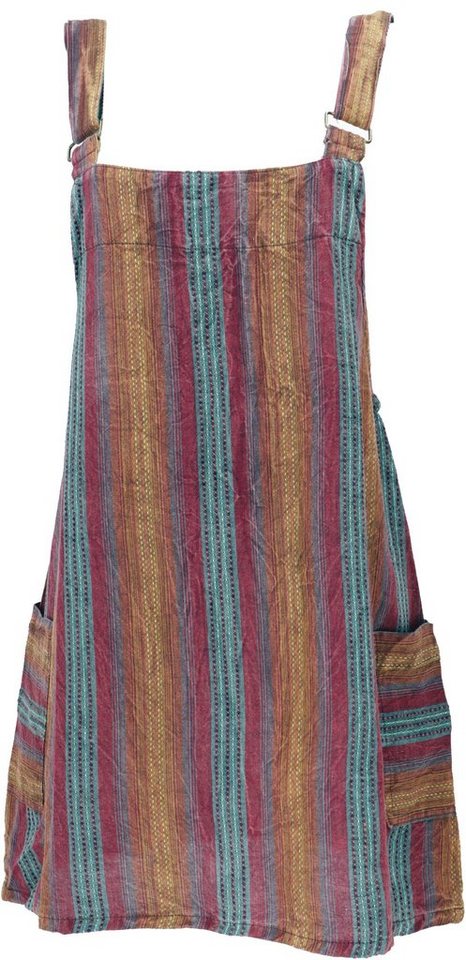 Guru-Shop Minirock Gestreifter Boho Latzrock, Trägerkleid,.. alternative Bekleidung von Guru-Shop