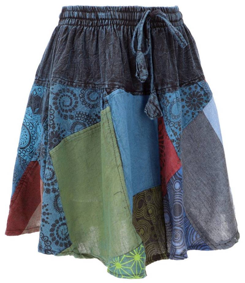 Guru-Shop Minirock Goa Patchwork Minirock, Boho Unikat Minirock -.. alternative Bekleidung von Guru-Shop