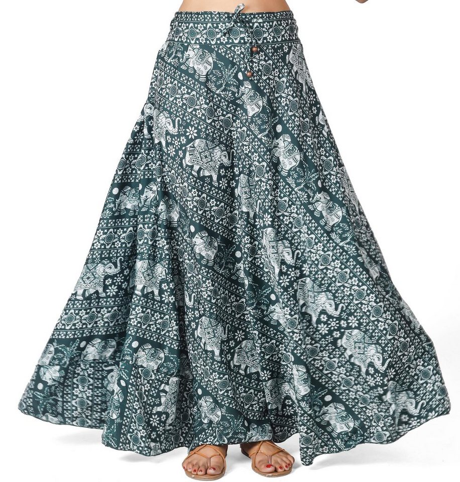 Guru-Shop Minirock Hippierock, Maxirock - dunkelgrün alternative Bekleidung von Guru-Shop