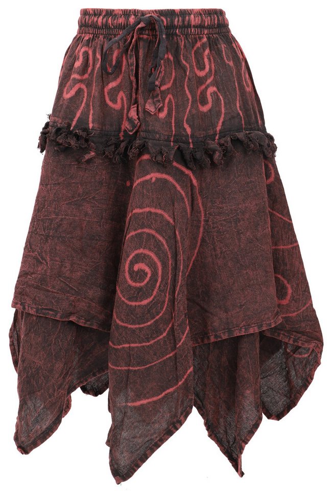 Guru-Shop Minirock Knielanger Boho Zipfelrock, Pixirock - braun alternative Bekleidung Guru-Shop Minirock Knielanger Boho Zipfelrock, Pixirock - braun alternative Bekleidung von Guru-Shop