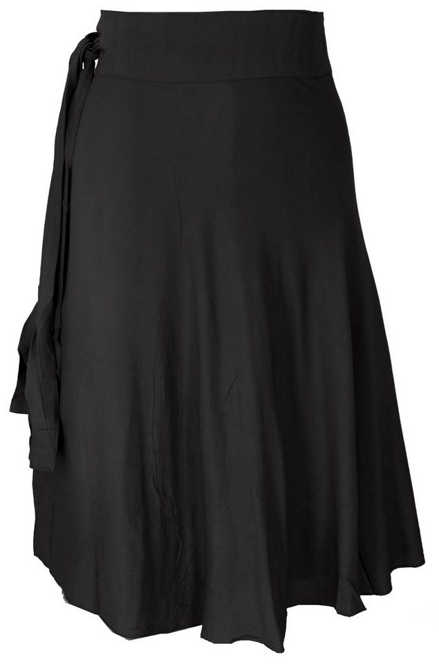 Guru-Shop Minirock Leichter Wickelrock, Boho Sommerrock - schwarz alternative Bekleidung Guru-Shop Minirock Leichter Wickelrock, Boho Sommerrock - schwarz alternative Bekleidung von Guru-Shop