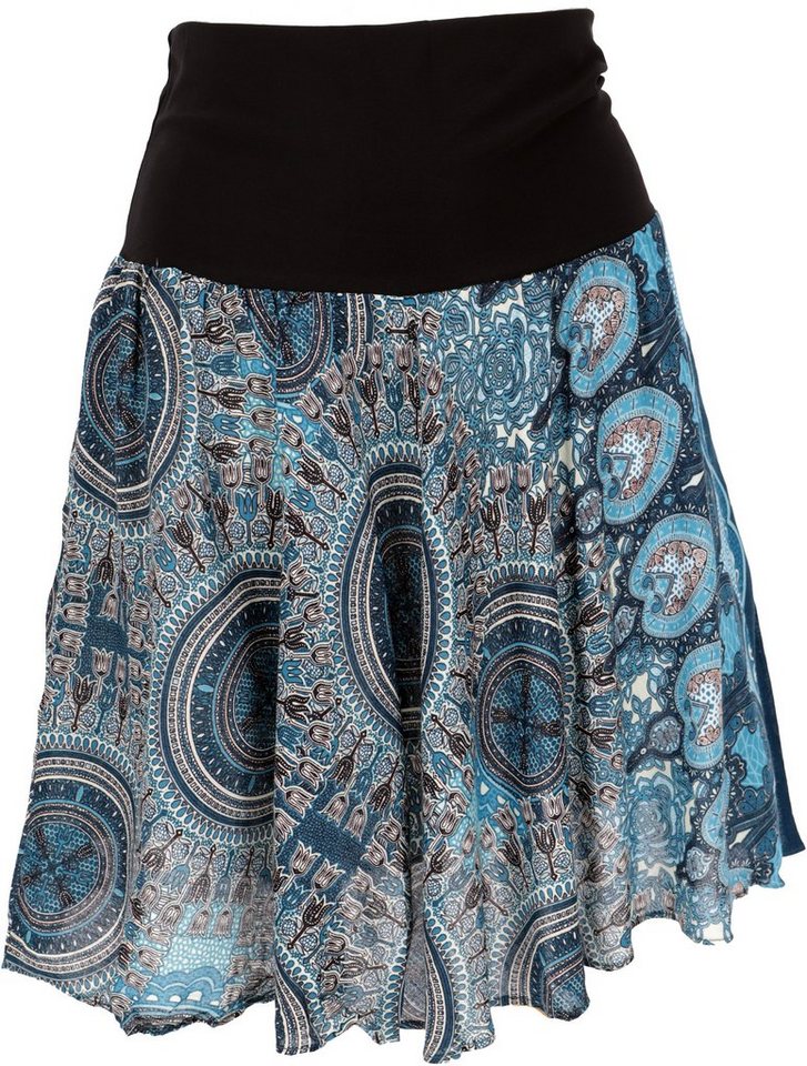 Guru-Shop Minirock Luftiger Minirock, Boho Sommerrock - blau von Guru-Shop