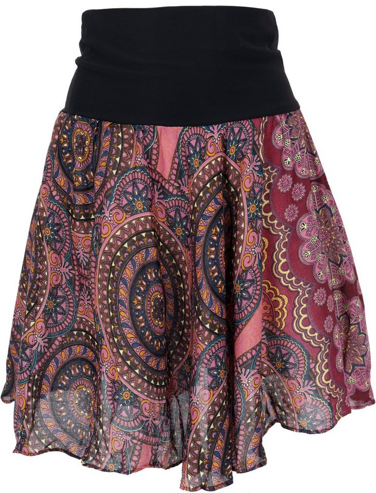 Guru-Shop Minirock Luftiger Minirock, Boho Sommerrock - bordeauxrot Boho von Guru-Shop