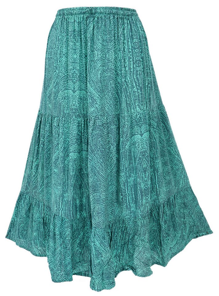 Guru-Shop Minirock Maxirock Batik, langer Sommerrock, farbenfroher.. alternative Bekleidung von Guru-Shop