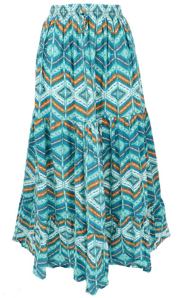 Guru-Shop Minirock Maxirock Batik, langer Sommerrock, farbenfroher.. alternative Bekleidung von Guru-Shop