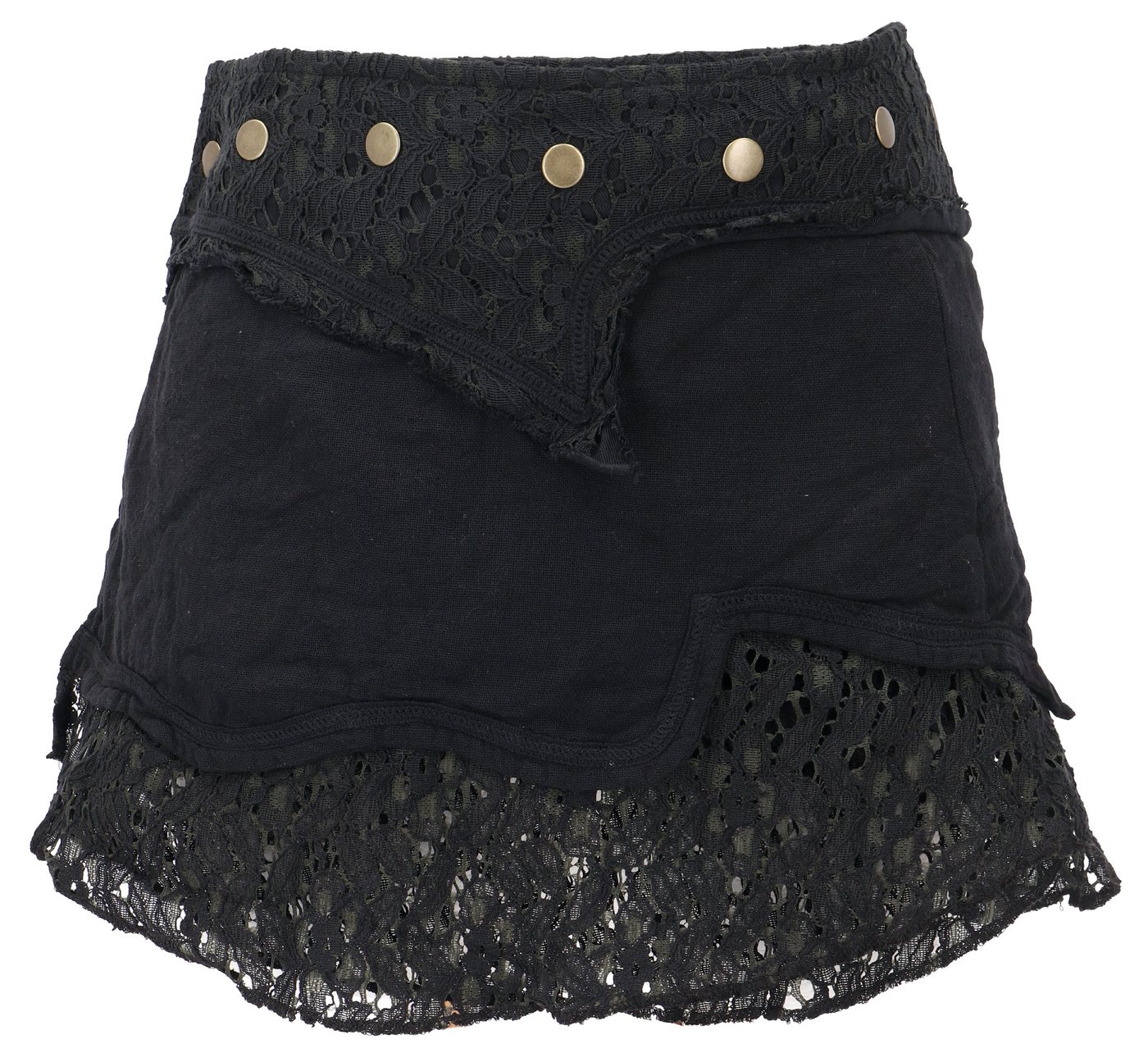 Guru-Shop Minirock Natürlicher Goa Sommerrock, Ethno Wickelrock.. alternative Bekleidung von Guru-Shop