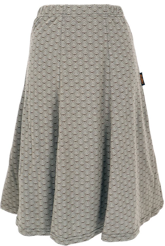 Guru-Shop Minirock Rock aus Bio-Baumwolle, Jacquard Rock - taupe Ethno Style von Guru-Shop