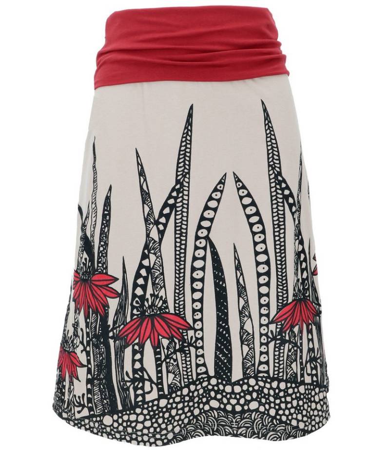 Guru-Shop Minirock Rock aus Bio-Baumwolle mit breitem Bund - chai Ethno Style von Guru-Shop