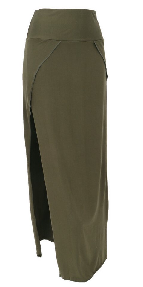 Guru-Shop Minirock Schmaler Elfenrock, langer Rock - olivgrün alternative Bekleidung von Guru-Shop