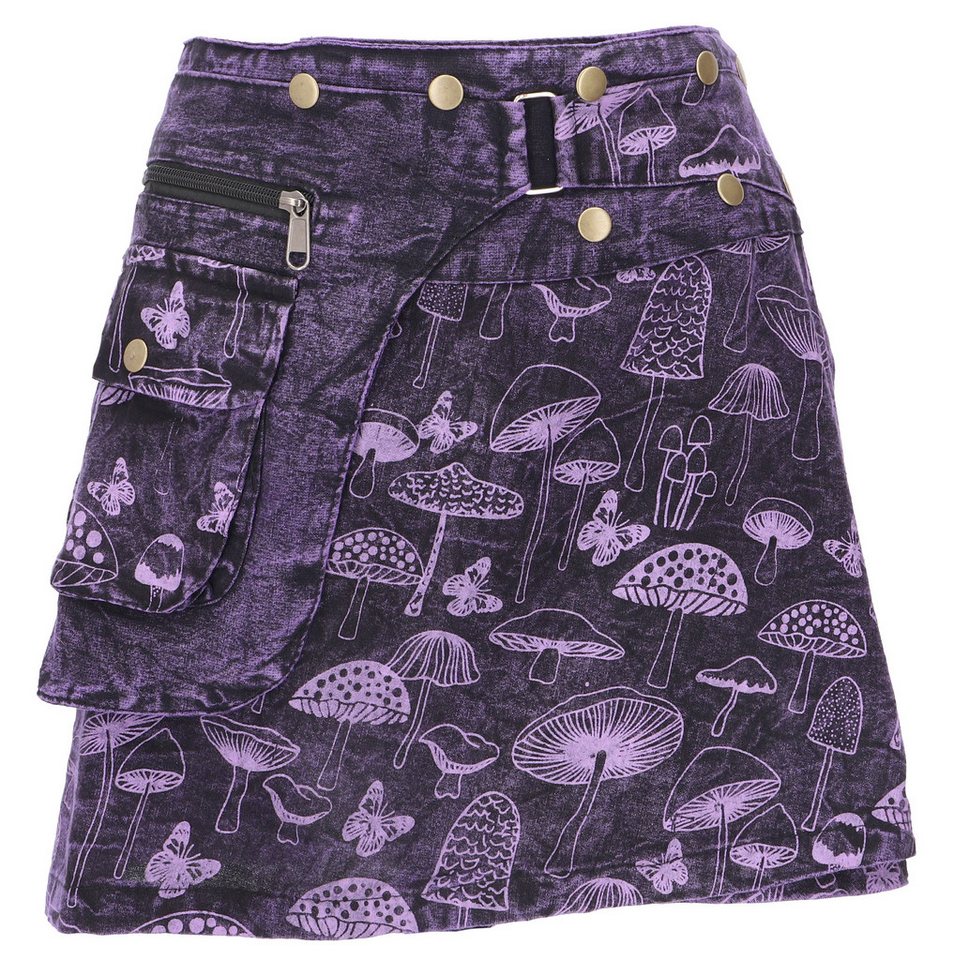 Guru-Shop Minirock Wickelrock, kurzer Rock, Cacheur, Stonewash.. alternative Bekleidung von Guru-Shop