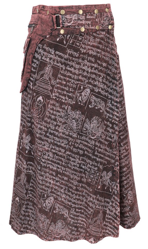 Guru-Shop Minirock Wickelrock, langer Rock mit Druckknöpfen, Boho.. alternative Bekleidung Guru-Shop Minirock Wickelrock, langer Rock mit Druckknöpfen, Boho.. alternative Bekleidung von Guru-Shop
