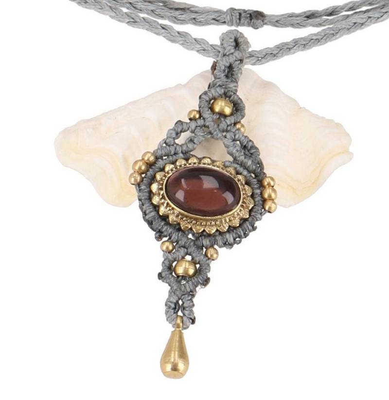 Guru-Shop Perlenkette Boho Makramee Halskette, Unikat Elfenschmuck,.. von Guru-Shop