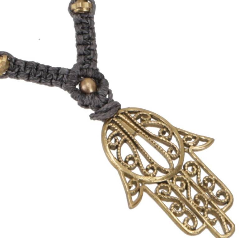 Guru-Shop Perlenkette Boho Makramee Kette, Elfenschmuck - Fatimas Hand von Guru-Shop