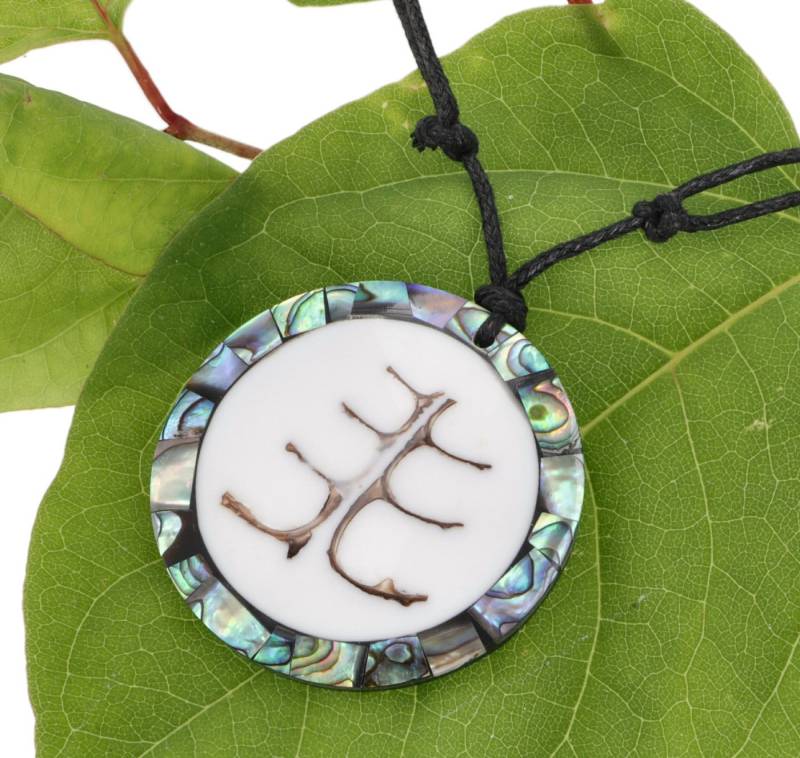 Guru-Shop Perlenkette Ethno Kette, Surferkette mit Muscheleinlage,.. von Guru-Shop