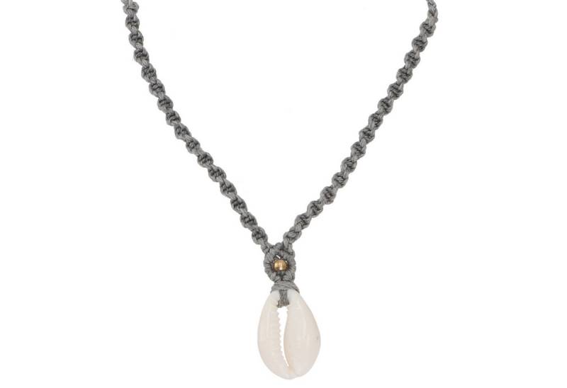 Guru-Shop Perlenkette Kauri Makramee Muschel Halskette, Kette,.. von Guru-Shop