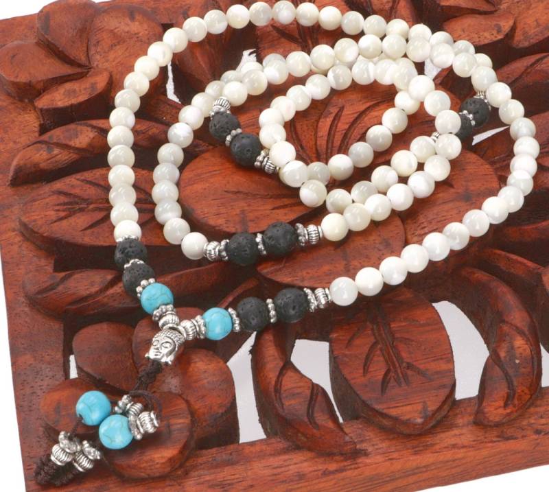 Guru-Shop Perlenkette Tibetische Mala aus Halbedelsteinen,.. von Guru-Shop