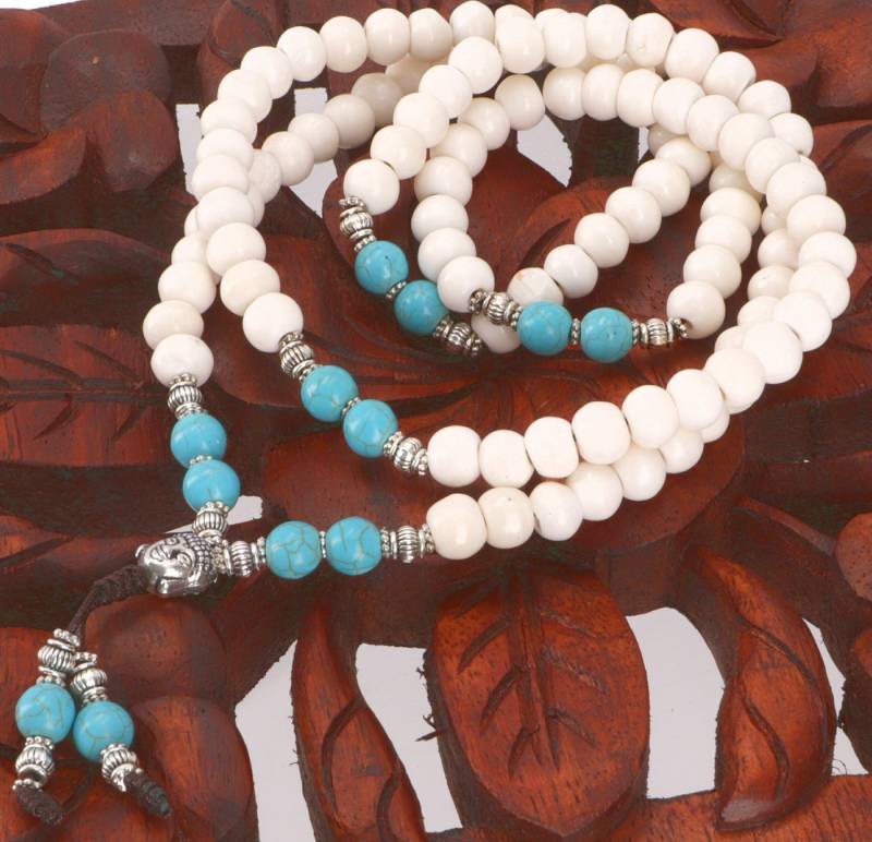 Guru-Shop Perlenkette Tibetische Mala aus Halbedelsteinen,.. von Guru-Shop
