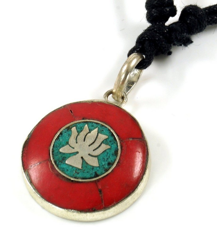 Guru-Shop Perlenkette Tibetkette, Nepalschmuck, Amulett mit Spirale,.. von Guru-Shop