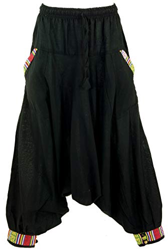 GURU SHOP Pluderhose, Aladinhose Nepali, Damen, Schwarz, Baumwolle, Size:38 von GURU SHOP