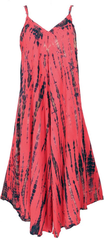 Guru-Shop Relaxhose Batik Jumpsuit, Sommer Overall, Hosenkleid - rot alternative Bekleidung von Guru-Shop