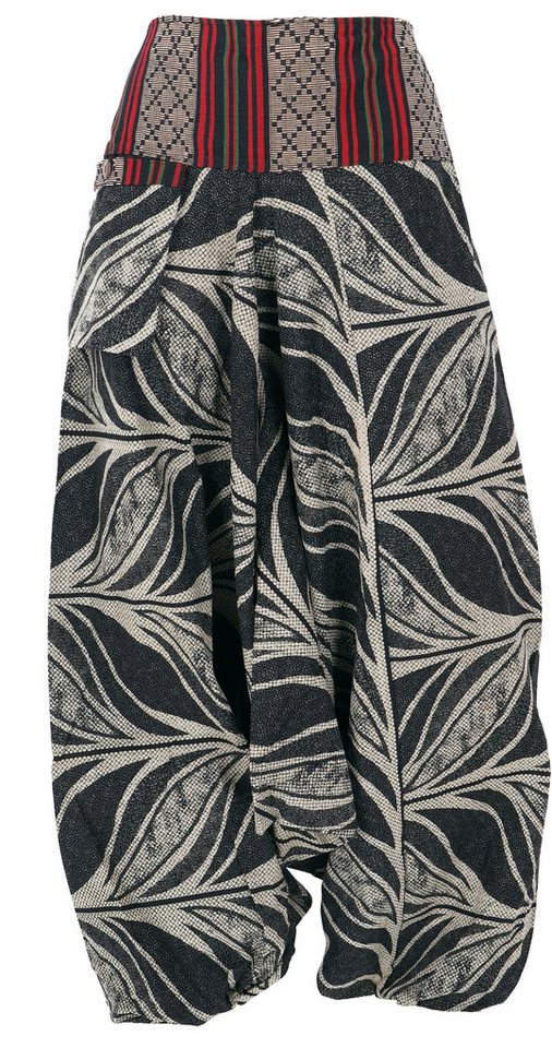 Guru-Shop Relaxhose Bedruckte Haremshose, Pluderhose mit breitem.. Ethno Style, alternative Bekleidung von Guru-Shop