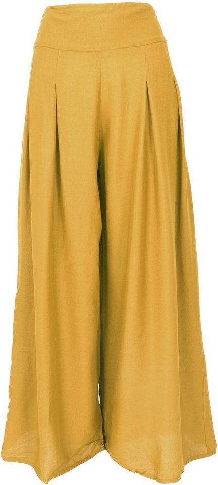 Guru-Shop Relaxhose Boho Hosenrock, weite Sommerhose - senf alternative Bekleidung, Ethno Style von Guru-Shop