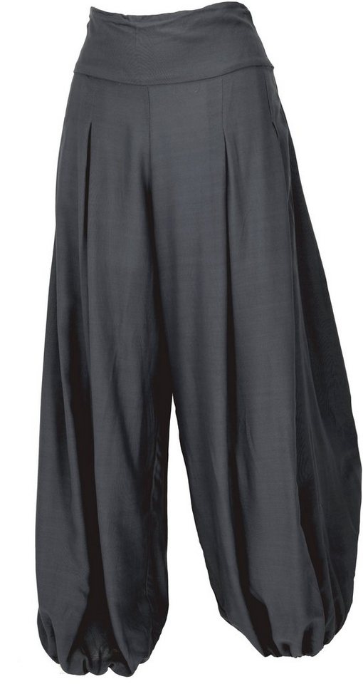Guru-Shop Relaxhose Boho Pluderhose, Muckhose, Haremshose - anthrazit Ethno Style, alternative Bekleidung von Guru-Shop
