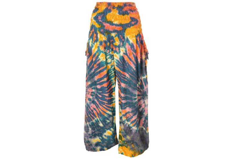 Guru-Shop Relaxhose Farbenfrohe Batikhose, Boho Palazzohose, weite.. alternative Bekleidung von Guru-Shop