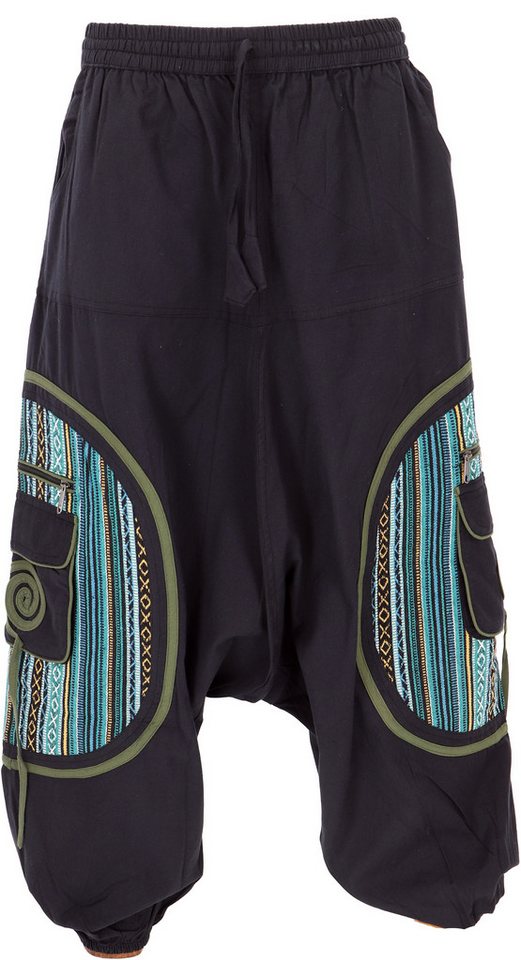 Guru-Shop Relaxhose Haremshose, Pluderhose, Pumphose, Aladinhose -.. Hippie, Festival, Ethno Style, alternative Bekleidung von Guru-Shop