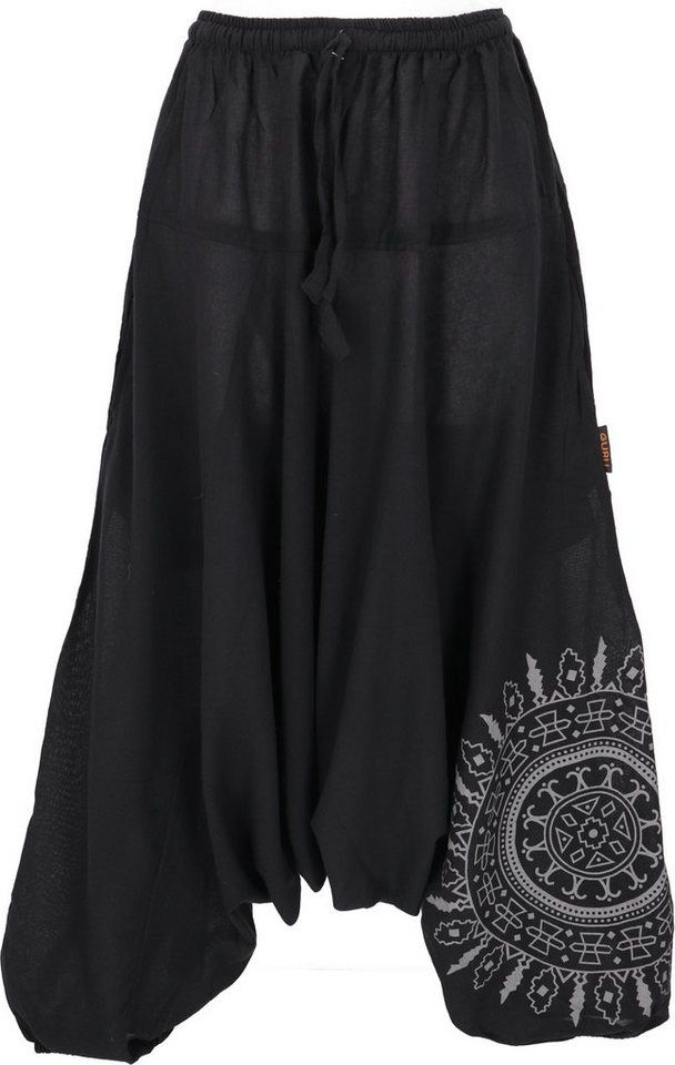 Guru-Shop Relaxhose Haremshose Pluderhose,Pumphose mit Mandala,.. Ethno Style, alternative Bekleidung von Guru-Shop