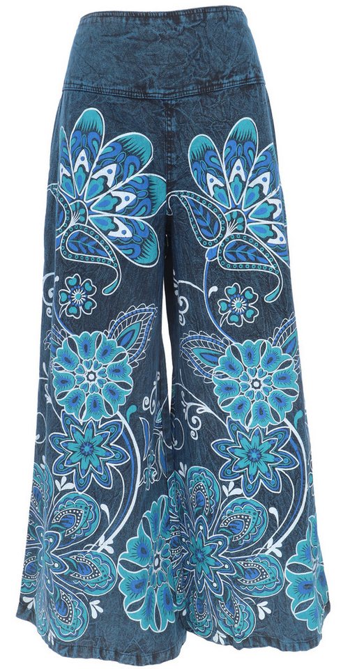 Guru-Shop Relaxhose Palazzohose, Boho Flower Power Baumwollhose,.. alternative Bekleidung von Guru-Shop