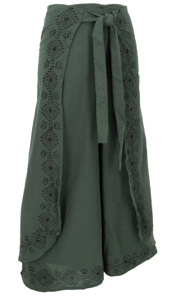 Guru-Shop Relaxhose Palazzohose, langer Boho Hosenrock, Wickelhose,.. alternative Bekleidung von Guru-Shop