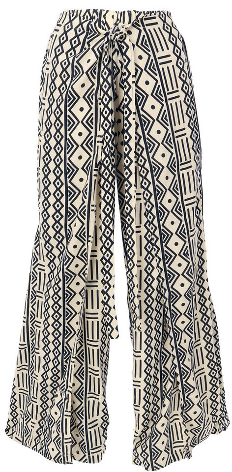 Guru-Shop Relaxhose Palazzohose mit African Print, offene Boho.. alternative Bekleidung von Guru-Shop