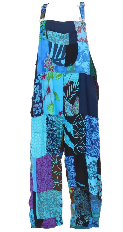Guru-Shop Relaxhose Patchwork Latzhose, upcyceling Sommerjumpsuite.. alternative Bekleidung von Guru-Shop