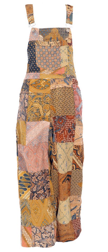 Guru-Shop Relaxhose Patchwork upcyceling Latzhose, Unisex Boho.. Ethno Style, alternative Bekleidung von Guru-Shop