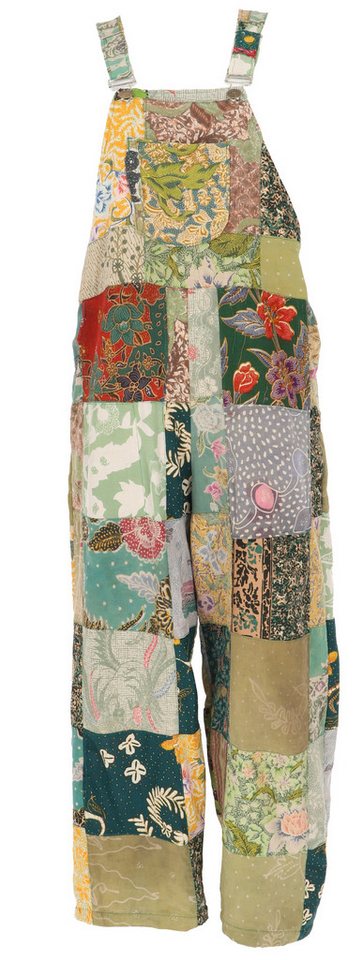 Guru-Shop Relaxhose Patchwork upcyceling Latzhose, Unisex Boho.. Ethno Style, alternative Bekleidung von Guru-Shop