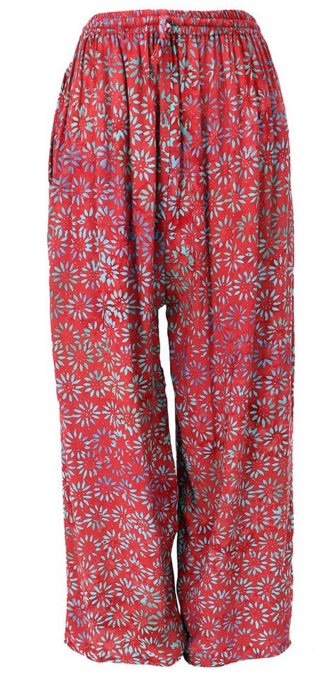 Guru-Shop Relaxhose Weite farbenfrohe Palazzohose, Boho Sommerhose.. alternative Bekleidung von Guru-Shop