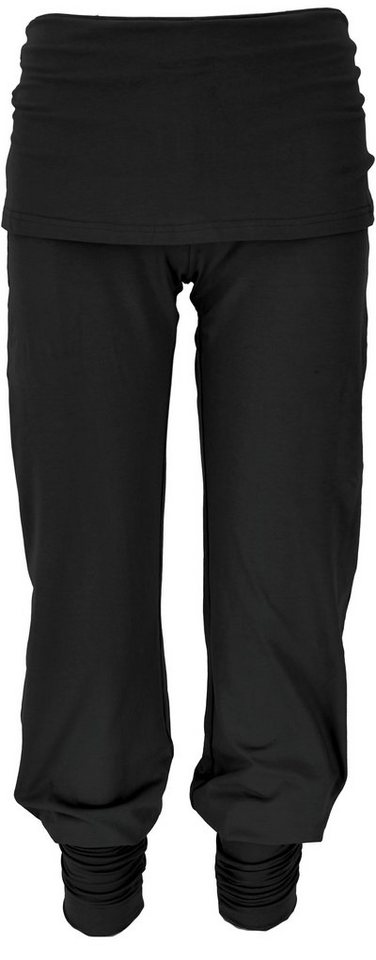 Guru-Shop Relaxhose Yoga-Hose mit Minirock in Bio-Qualität - schwarz alternative Bekleidung von Guru-Shop