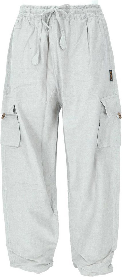 Guru-Shop Relaxhose Yogahose, Goa Baumwoll-Hose mit 2 aufgesetzten.. Ethno Style, alternative Bekleidung von Guru-Shop