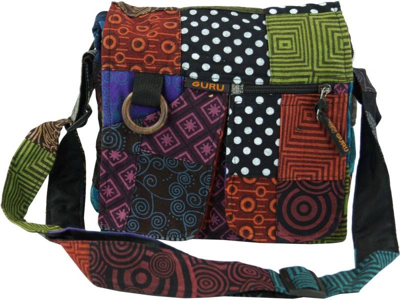 Guru-Shop Schultertasche Ethno Schultertasche Patchworktasche von Guru-Shop