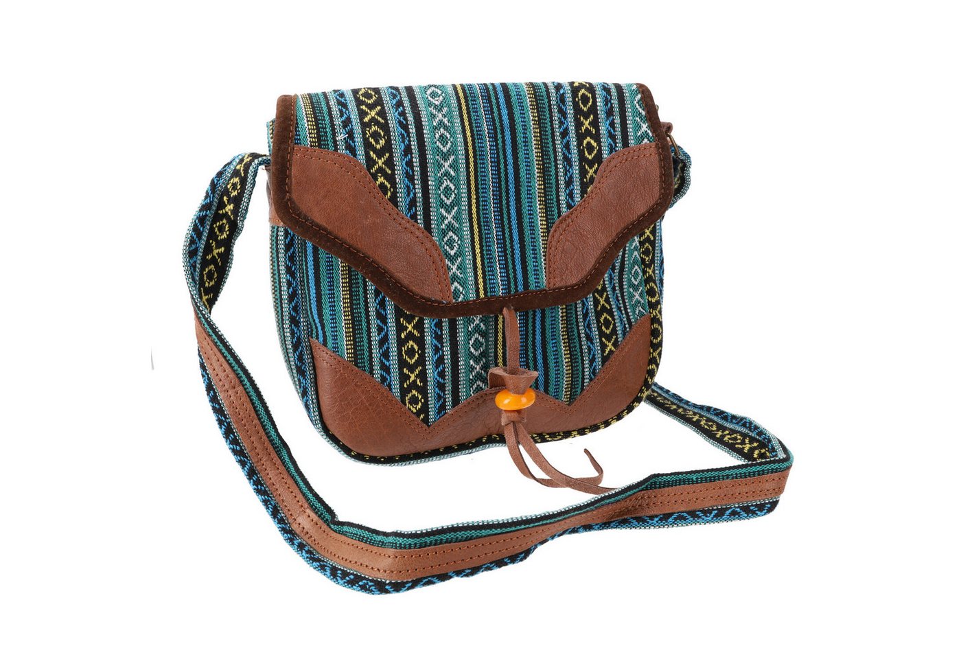 Guru-Shop Schultertasche Ethno Schultertasche mit Leder, große.. Guru-Shop Schultertasche Ethno Schultertasche mit Leder, große.. von Guru-Shop