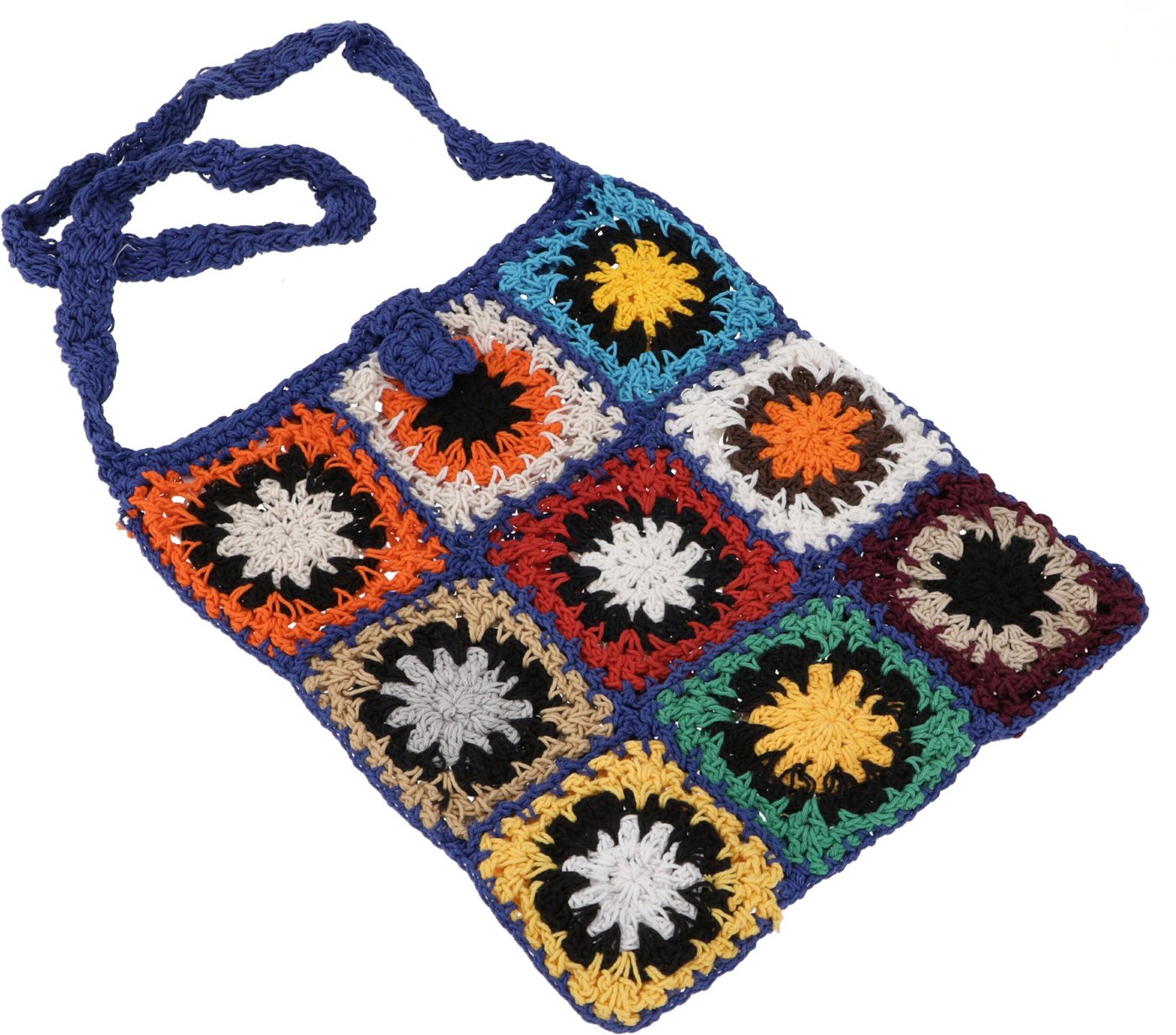 Guru-Shop Schultertasche Gehäkelte Umhängetasche, Granny Square.. von Guru-Shop