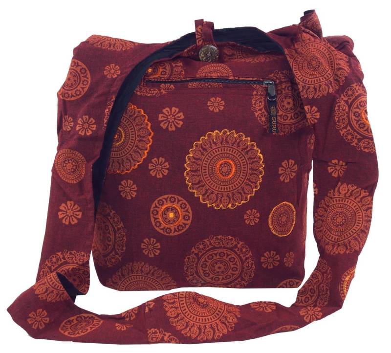 Guru-Shop Schultertasche Sadhu Bag, Goa Tasche, Schulterbeutel - rot von Guru-Shop