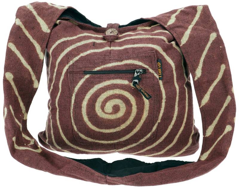Guru-Shop Schultertasche Sadhu Bag mit Batik Spirale,große Boho.. von Guru-Shop