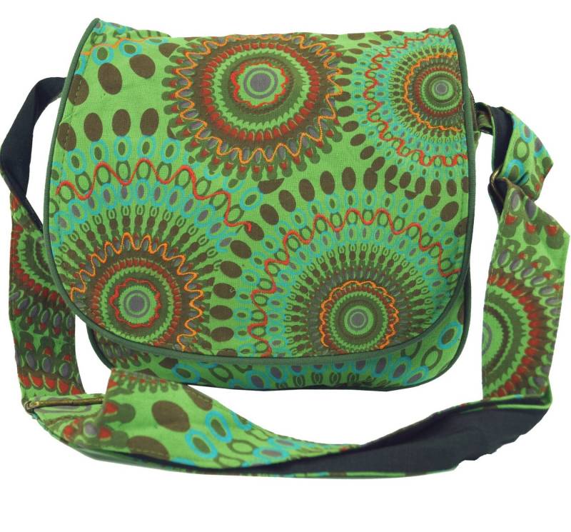 Guru-Shop Schultertasche Schultertasche, Hippie Tasche, Goa Tasche - grün von Guru-Shop