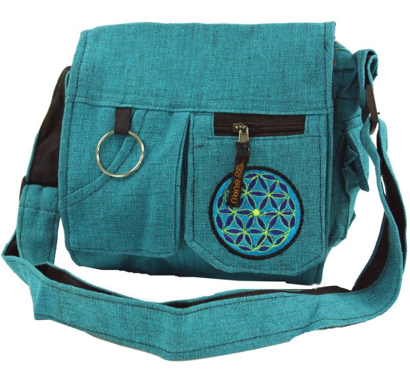 Guru-Shop Schultertasche Schultertasche, Hippie Tasche - blau von Guru-Shop