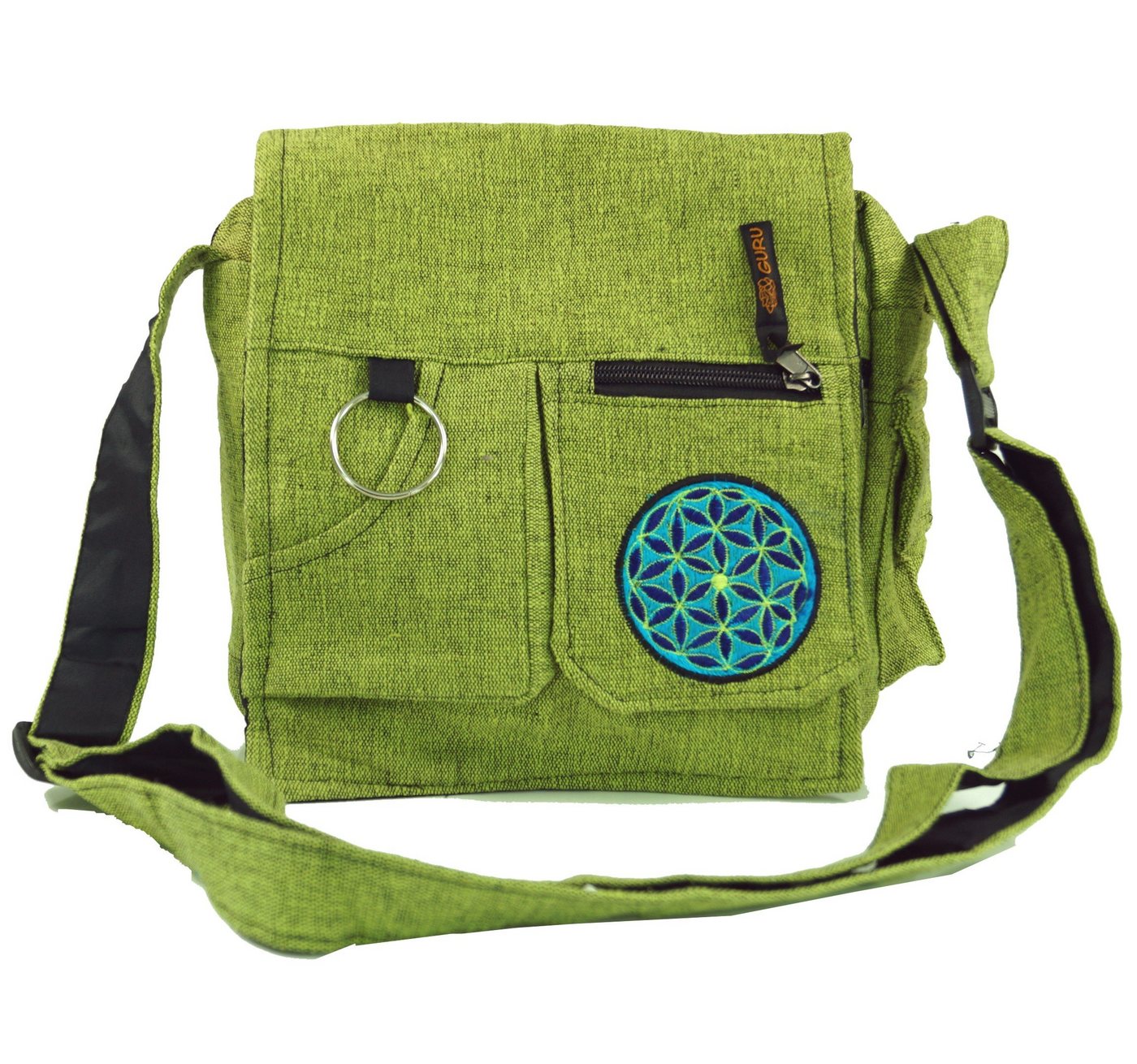 Guru-Shop Schultertasche Schultertasche, Hippie Tasche - grün von Guru-Shop