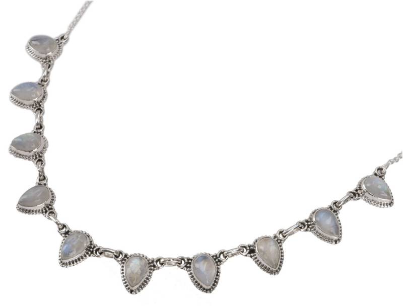 Guru-Shop Silberkette Indische Silberkette mit Halbedelsteinen, Boho.. von Guru-Shop